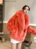 Women's Fur Faux Fur Hot Sales Women Fashion Real Rex Rabbit Fur Long Natural Full Pelt Rabbit Fur Jackets With Real Fox Fur Collar Winter Coat L23092