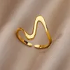 Anillos de boda de acero inoxidable para mujer, estético, girasol, chapado en oro, anillo de pareja, joyería, accesorios vintage 230920