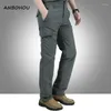 Pantalons pour hommes Anbohou Casual Armée légère Militaire Pantalon long mâle imperméable à l'eau à séchage rapide Cargo Camping Salopette Tactique Respirée