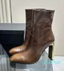 new women's shoes retro fashion versatile boots, can be worn all year round with gold high heels and high-quality branded shoes in multiple colors