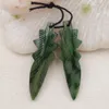Lösa ädelstenar naturliga snidade gröna blad afrikanska jade örhängen pärlor halvtjänst smyckedesign för kvinna 41x13x4mm5.5g