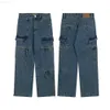 American High Street Multi Pocket Zipper Workwear Vibe Style Straight Tube Loose Jeansfmwm