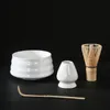 Te Cups 4st Japanese Matcha Set Safe Bamboo Whisk Teskoon Set inomhus Beverage Shop Tea Making Tools Tillbehör 230919