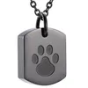 Dog Tag Cremation Urn Necklace Ash Keepsake Memorial Cremains Pendant Jewelry For Loved Pets Dogs Ashes Holder Black Chains305l