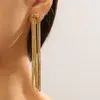 Boucles d'oreilles pendantes de luxe pour femmes, longues pampilles, couleur or, chaîne géométrique, goutte, déclaration, bijoux, accessoires, cadeau, 2023
