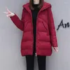 Doudoune femme 2023 mode hiver vestes et manteau veste à capuche coton col en fourrure femmes vêtements d'extérieur chauds grande taille