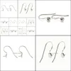 Takı Ayarları Fishhook Küpe Boş Temel Basit Kulak 925 Sterling Sier Mücevherler DIY Bulgular İnci Partisi Drop Del Dhgarden Otdwq