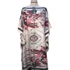 Fashion printed summer sexy silk kaftan dress boho long dress Full length Holiday women Beach caftan African dresses320e