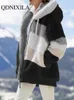 Casaco de inverno de pele sintética feminino para mulheres oversize longo urso de pelúcia casaco quente espessamento velo casacos de pele sintética jaqueta de inverno feminino manga comprida top 230920