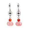 Boucles d'oreilles en pierre naturelle sculptée, Mini petite citrouille, cristal d'agate, goutte de pierres précieuses avec pierres précieuses noires, cadeau de fête pour femmes E519