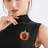 Halloween Pumpkin Ghost Brooch Women Unisex Rhinestone Enamel Smile Pumpkin Halloween Party Brooch Pins Gifts Accessories