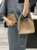 Designer Bag botegss vents axelpåsar Nylonduk handvävd handväska 2023 ny hink för kvinnlig pendling och mödrar kålkorg har logotyp