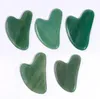 Ferramenta de massagem Jade Gua Sha Aventurina Pedra Natural Guasha Board para cuidados com a pele do rosto e corpo Gua Sha Massageador facial para cuidados de saúde de acupuntura SPA