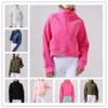 LU-026 Yoga-Kapuzenpullover, halbvoller Reißverschluss, Scuba-Sweatshirt, Sport-Plüsch-Definitionsjacke, verdicktes Fleece, warm, lässig, Workout, Fitness, Mantel, Pullover