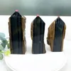 Dekorativa figurer 1 PCS Natural Blue Tiger Eye Tower Healing Crystal Stone Point Energy Minerals Prov Obelisk för heminredning