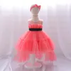 Girl Dresses Tulle Wedding Baby Party White Trailing First Communion Kids Princess Dress For 1st Birthday Bridemaid Vestido