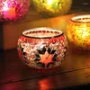 Candle Holders Color Snowflake Mosaic Glass Candlestick Romantic Candlelight Dinner Decoration Couple Dating Festival Celebration