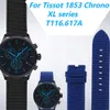 Geeignet für Tissot 1853 Chrono XL SeriesT116.617A Nylon-Canvas-Uhr mit atmungsaktivem Uhren-Nischenkettenzubehör 22 Herren