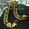 Bracciale da uomo GF riempito in oro 18 carati 18 ct, larghezza 10 mm, lunghezza 22 cm, B119304a