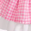 Abiti da ragazza 2023 Film Abito scozzese rosa Costume da ragazzo per ragazze Abiti cosplay Bambini Halloween Natale Compleanno Carnevale Abito per bambini Abiti da festa