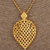 Collana Dubai Donna Collana con pendente pennacchio etiope 14k Giallo massiccio oro fine GF Gioielli Africa Fiore arabo Regali173p