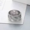 Anneaux de bande Bague Van Clover Bagues de créateurs Plaqué or 18 carats 4Four Leaf Rings Fashion Style Full Diamond Classic Designer Bijoux Kaléidoscope Bague pour femmes mariage pa