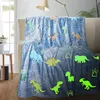 Blankets Dinosaur Unicorn Luminous Blanket Children's Birthday Bedroom Mermaid Butterfly Toy Soft Comfortable Magic Gift 230920