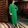 Roupas étnicas Vestidos Verdes Mulheres Abaya Djellaba Kaftan Dubai Luxo Muçulmano Africano Vestido Com Capuz Turquia Islam Robe Femme