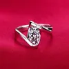 Anello Anel da sposa in argento S925 placcato oro bianco reale 18 carati con diamanti CZ a 4 punte anello di fidanzamento nuziale da donna intero2045