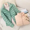 Mulheres para baixo parkas 10 cores puffer jaquetas arrivlas outono inverno pato branco ultra leve casaco empacotável 230919