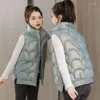 Gilets Femmes 2023 Down Coton Gilet Femmes Automne Hiver Parkas Court Lâche Casual Gilet Femmes Mode Sans Manches Puffer Veste Top