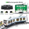 الكهربائية RC CAR Technical Treative City Metro Tram Model Electric Model Lithargeable Lithium Battery Motor Builds Toys for Boy Gift 230920