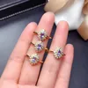 Cluster Rings Weainy Oval 3 5mm Natural Tanzanite Ring S925 Sterling Silver Ladies Exquisite Simple Boutique High Jewelry