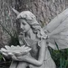 Decorazioni da giardino Suwer Fata Statua Illuminazione solare Ali Ornamento all'aperto Bellissimo angelo Scultura Figura decorativa Ornamento Arredamento da giardino 230920