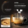 20 Bar Italian Espresso Coffee Machine Automatic Milk Frother Wand Home Cappuccino Latte and Mocha Coffee Maker