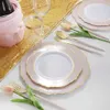 Dinnerware Sets 30 Pieces of Disposable Tableware Golden Plastic Silverware Cutlery Set Wedding Birthday Party Tableware Supplies 230920