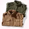 Herenjassen Retro zwaar gewatteerd jack in militaire stijl, veld-stoere kerel, zakgereedschapsjas, windjack J230920