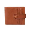 Wallets Genuine Cow Leather Men Wallet Coin Pocket Small Vintage Walet Male Short Card Holder Purse Men's