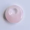 18mm Natural Stone Crystals Gogo Donut Charms Rose Quartz Pendants Beads for Jewelry Making Wholesale