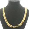 Super Cool Chain Fashion 24k Geel Massief Fijn Goud Dubbele Curb Cubaanse Link Ketting Heren 600MM 10MM179z