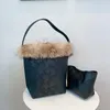 Sacs de soirée Vintage seau composite sous-bras pour femmes sac à main de luxe et sac à main 2023 en cuir PU peluche dames épaule