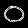 ship 8MM square buckle side brace 925 silver bracelet JSPB227 Beast gift men and women sterling silver plated Chain link bra259K