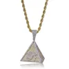 Hip Hop Iced Out vergoldete Ägyptische Pyramide Auge des Horus Anhänger Halskette Micro Paved CZ Chram Jewelry266T
