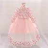 Robes de fille en bas âge avec manteau sac 1st année robe d'anniversaire pour bébé vêtements baptême dentelle motif princesse filles robe de fête