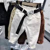 Jeans Boys Casual Pants With Belt Fashion Kids Long Pant Spring Autumn Winter Trousers Children Clothes 230920