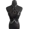 Nxy Bdsm Sexy Damen-Unterwäsche, Leder-BH, exotisches Accessoire, Kettengürtel, Gothic-Strumpfband, Abschlussball, Nachtclub-Kleidung