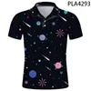 Men's Polos 2023polo Camisa Cool Streetwear Tops de verão Men de manga curta Camisas 3D Impressa Starry Sky Casual Camisas Fashion ROPA