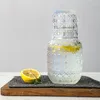 Garrafas de água vintage alívio bule de vidro transparente grande recipiente resistente ao calor chaleira de chá de flor suco leite pote de café frio