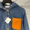 Veste Top Design marque Lowe automne/hiver veste en jean à capuche en cuir mode nouveau manteau en coton bleu délavé