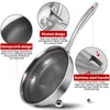 Pans Stainless Steel Skillet Nonstick Fry Pan Induction Compatible Scratch Resistant Abrasion-Resistant 26cm/28cm